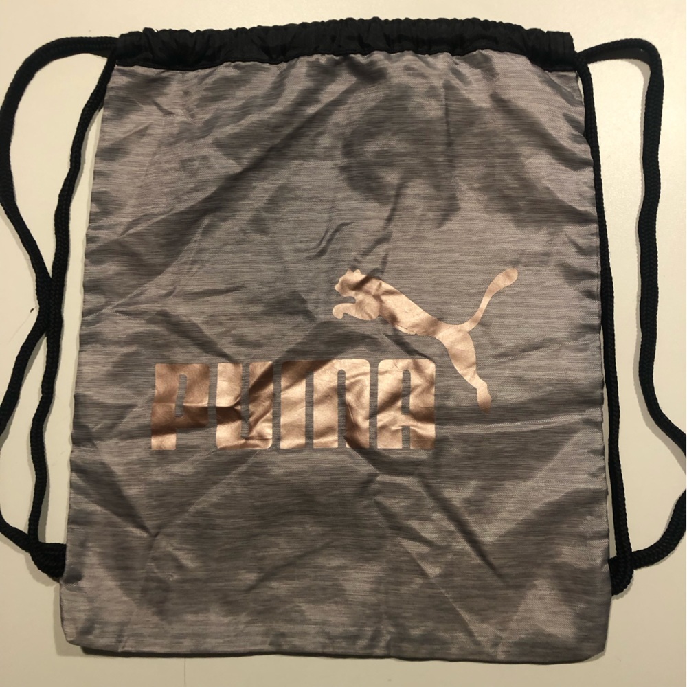 Puma Drawstring Bag Grey and Pink